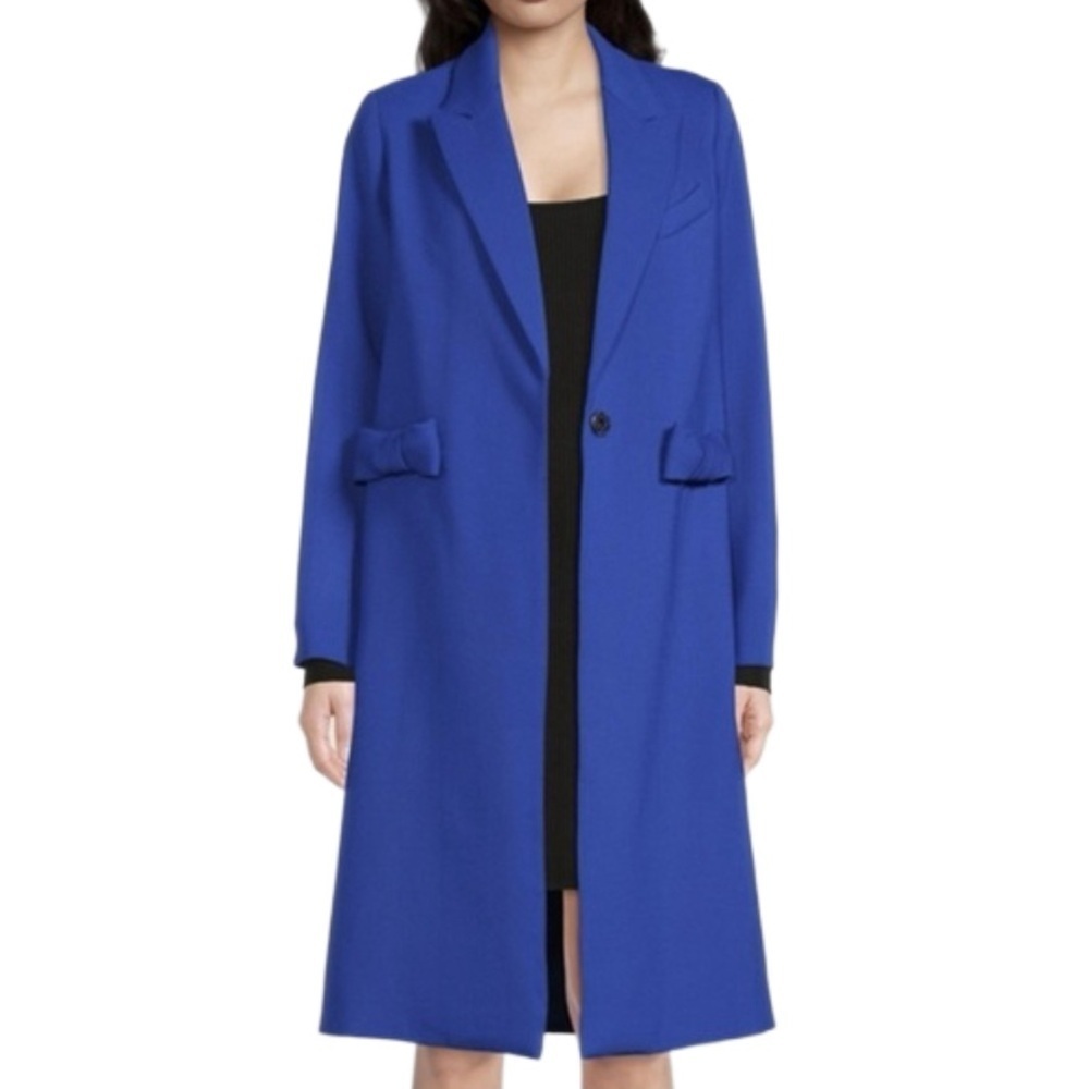 Cinzia rocca virgin wool royal blue coat size 6 made in Italy designer